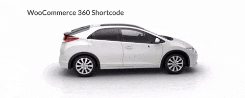 360 product image of a white car